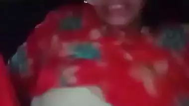 Horny girl boob press and naked fingering