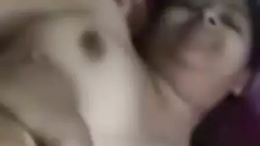 Ex-lover fucking busty wife pussy with condom dick