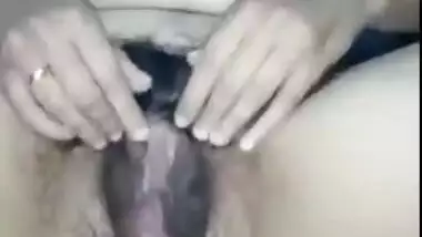 Super hairy pussy girl striptease show on selfie cam