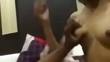 Desi babe performs her own XXX show with naked sex parts and BF in bed