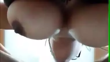 Busty Indian aunty sucking dick of neighbor guy