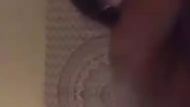 Young gal in red lingerie teases her XXX Desi pussy for the camera