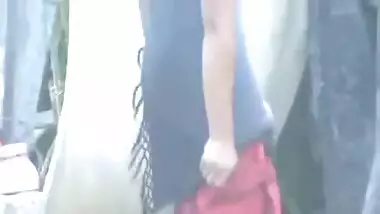 Super sexy Indian village girl wrapped in red...