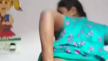 Desi Tamil girl strips and exposes her hairy pussy and ass