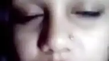 Beautiful cute horny girl fingering pussy selfie