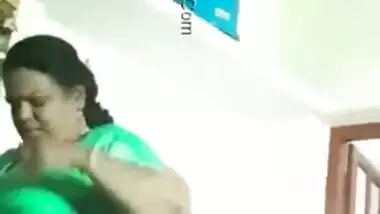 Man films loved fat Indian woman walking around with naked XXX titties