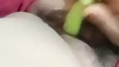 Unsatisfied bhabhi masturbating by vegetables