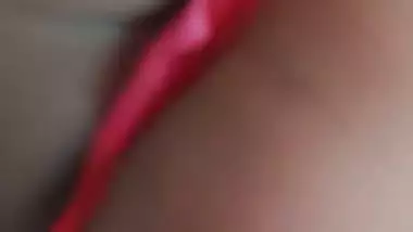 Shemale shows her boobs and wanks her dick