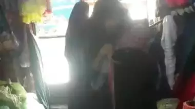 Pakistani shop owner having sex with two customers