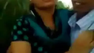Indian desi college student kissing outdoor