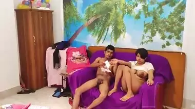 Desi slut enjoys getting fucked by her brothers in MMF threesome