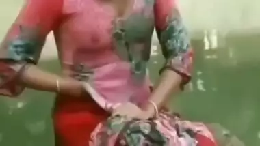 Village Girl Bathing Visible Nipple