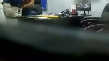 Sexy Young Secretly Boobs Sucking Giving Handjob to Manage in Office