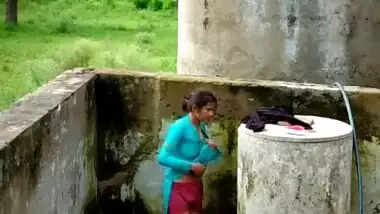 Cute Desi Girl Out Door bathing part 2