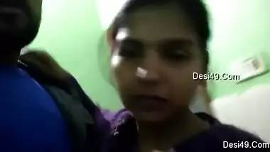 Man kisses his modest girlfriend in India filming them on XXX camera