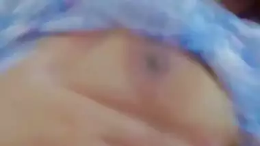 Cute girl sexy boobs show video making for lover