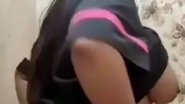 Round big melons and pussy showing chubby girlfriend