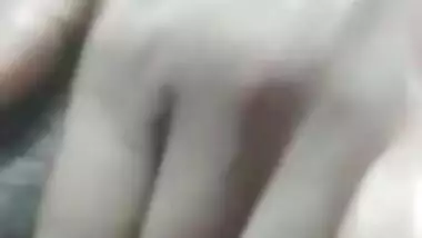 Bare Desi beauty with big breasts XXX touches her wet hairy cunt