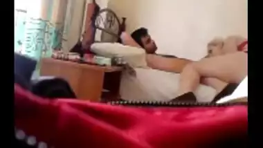 Nri blonde girl in red bra arouses lover’s mood